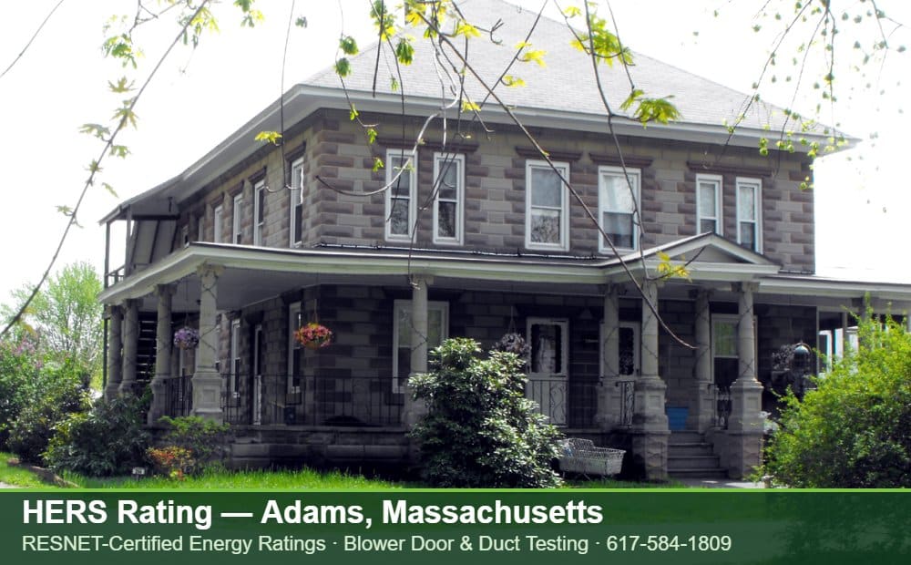 HERS Rating Adams MA HERS Rating Adams MA — duct leakage testing for an energy efficient home in Adams, Massachusetts