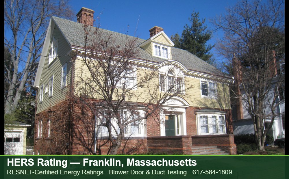 HERS Rating Franklin MA HERS Rating Franklin MA — Stretch Code compliance testing for an energy efficient home in Franklin, Massachusetts