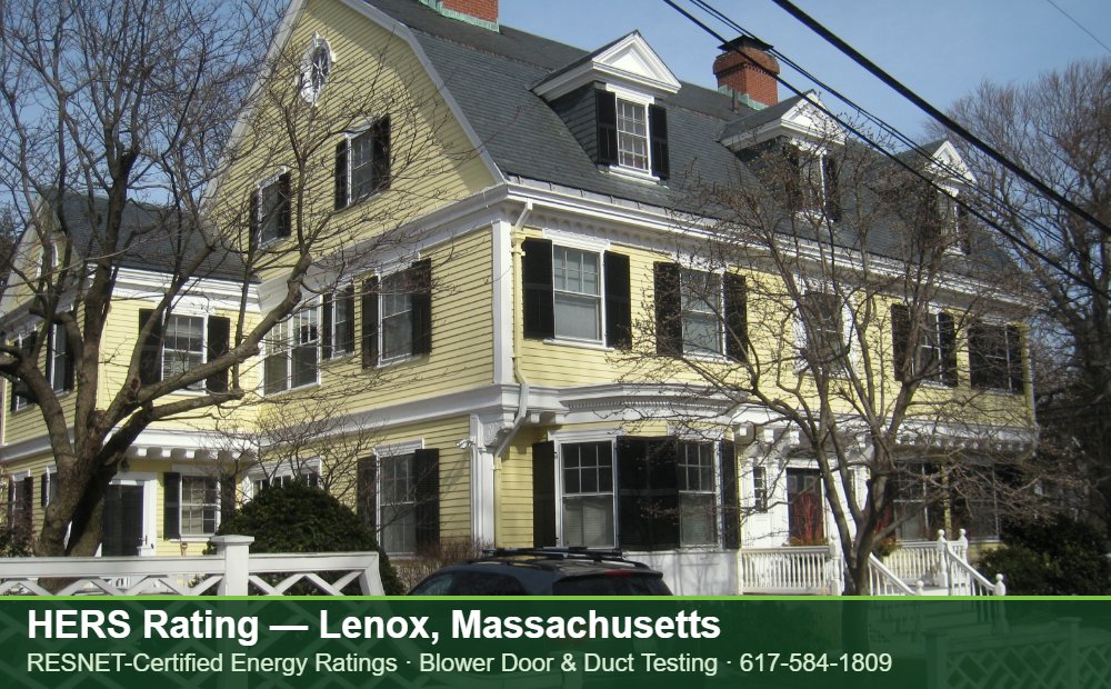 HERS Rating Lenox MA HERS Rating Lenox MA — Stretch Code compliance testing for an energy efficient home in Lenox, Massachusetts