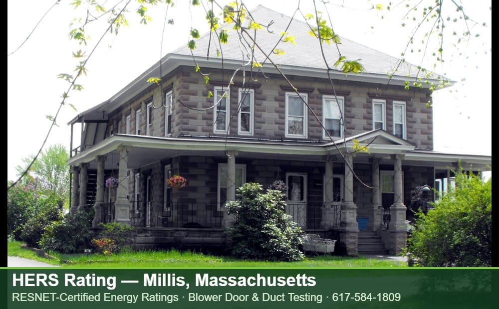 HERS Rating Millis MA HERS Rating Millis MA — Stretch Code compliance testing for an energy efficient home in Millis, Massachusetts