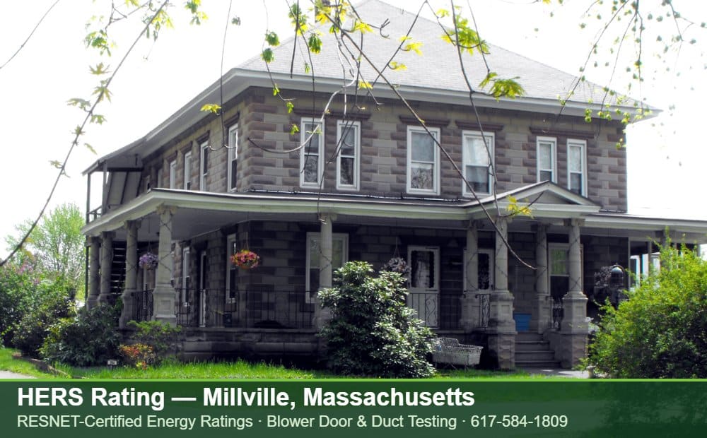 HERS Rating Millville MA HERS Rating Millville MA — Stretch Code compliance testing for an energy efficient home in Millville, Massachusetts