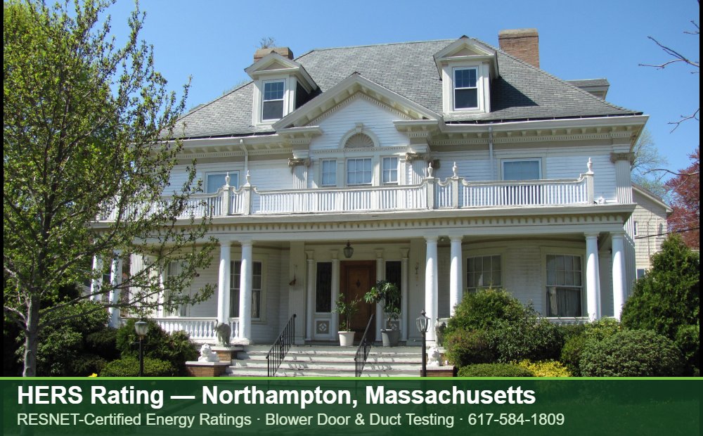 HERS Rating Northampton MA HERS Rating Northampton MA — Stretch Code compliance testing for an energy efficient home in Northampton, Massachusetts